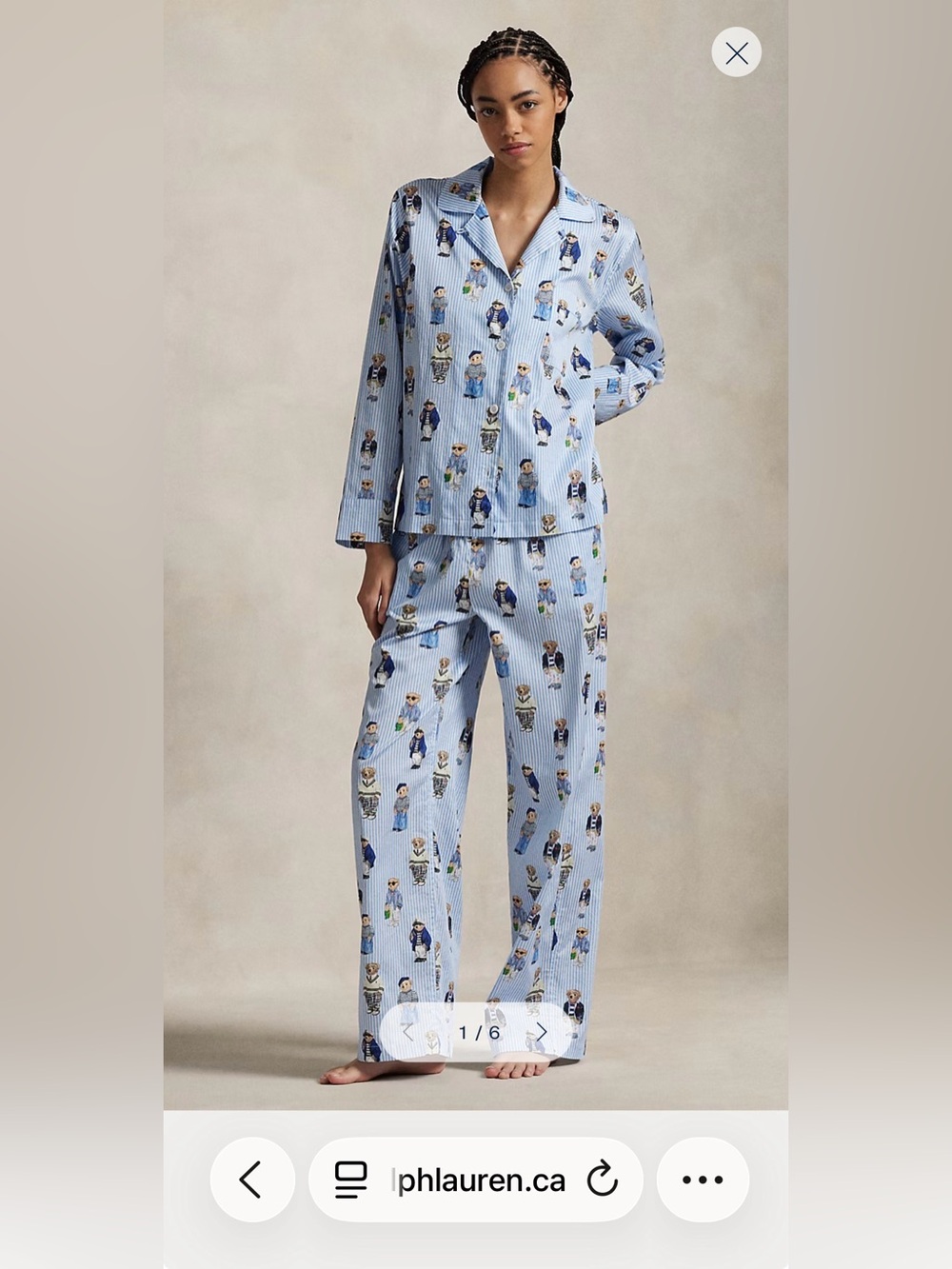 NWOT Ralph Lauren Polo Bear Cotton Pajama Set